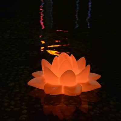 Modern Home Deluxe Floating LED Glowing Lotus Flower w/Infrared Remote Control