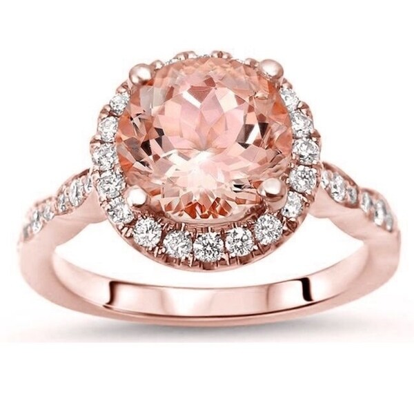 round morganite rose gold ring