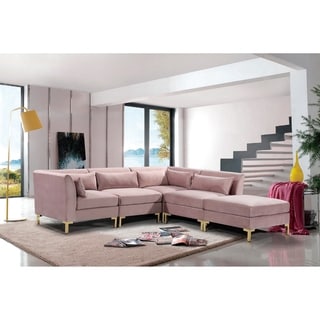 Chic Home Guison Modular Chaise Sectional Sofa with 6 Throw Pillows