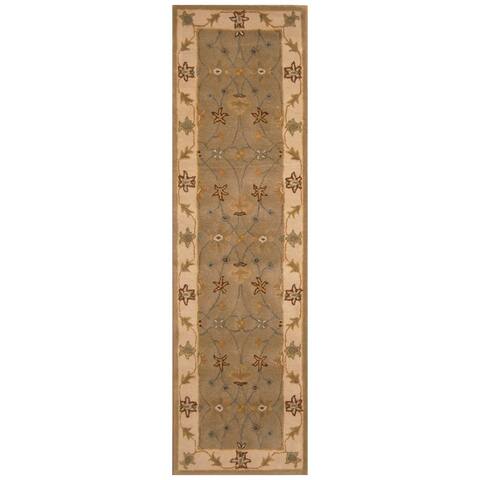 Handmade One-of-a-Kind Mahal Wool Runner (India) - 2'4 x 8'4