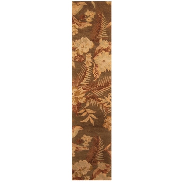 Handmade Tibetan Wool Rug (India) - 2'7 x 12'