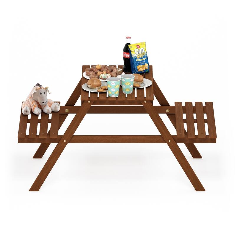 Ormond Hardwood Kids Picnic Table and Chair Set in Teak Oil by Havenside Home