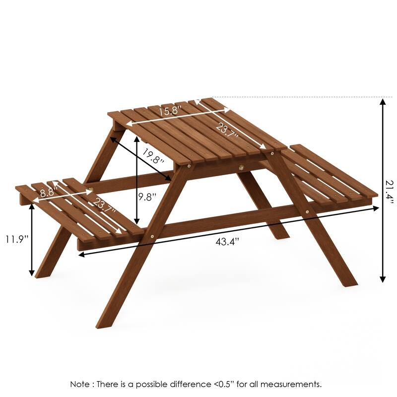 Ormond Hardwood Kids Picnic Table and Chair Set in Teak Oil by Havenside Home