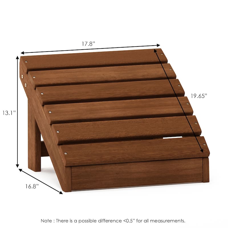 Ormond Small Hardwood Adirondack Footstool in Teak Oil by Havenside Home
