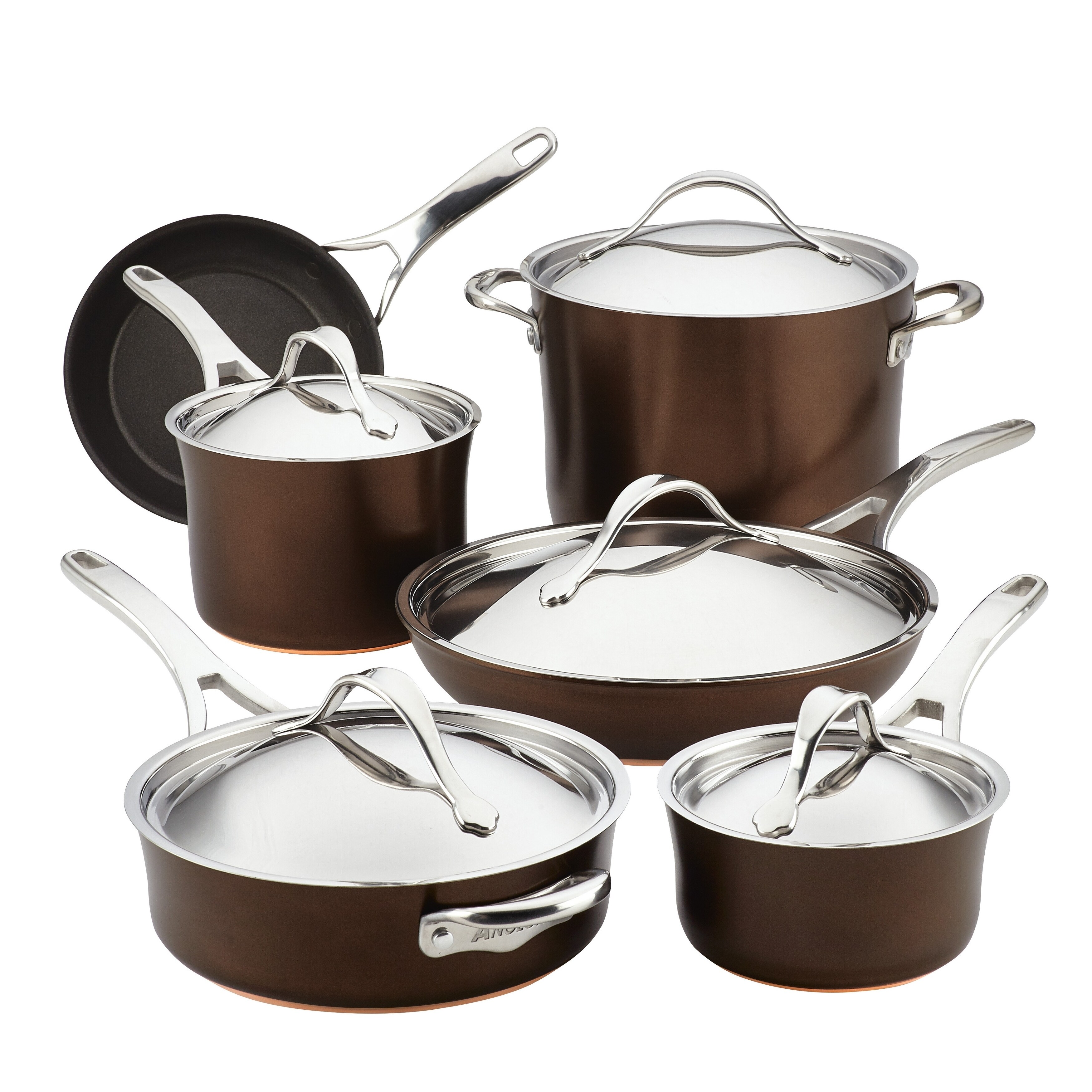 Anolon Nouvelle Copper Luxe Sable 11-Piece Set
