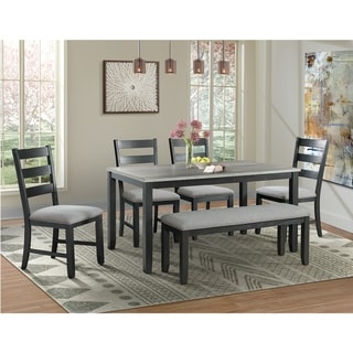 Link to Picket House Furnishings Kona Gray 6PC Dining Set-Table, Four Chairs & Bench Similar Items in Dining Room & Bar Furniture