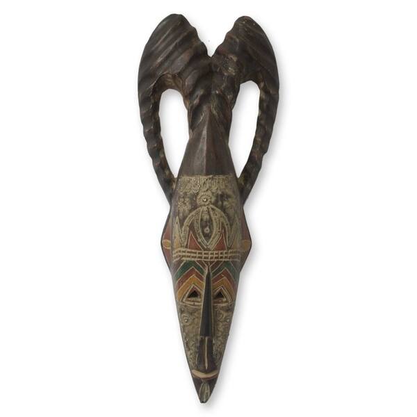 Handmade Proud Antelope African Mask (Ghana) - Overstock - 25571530