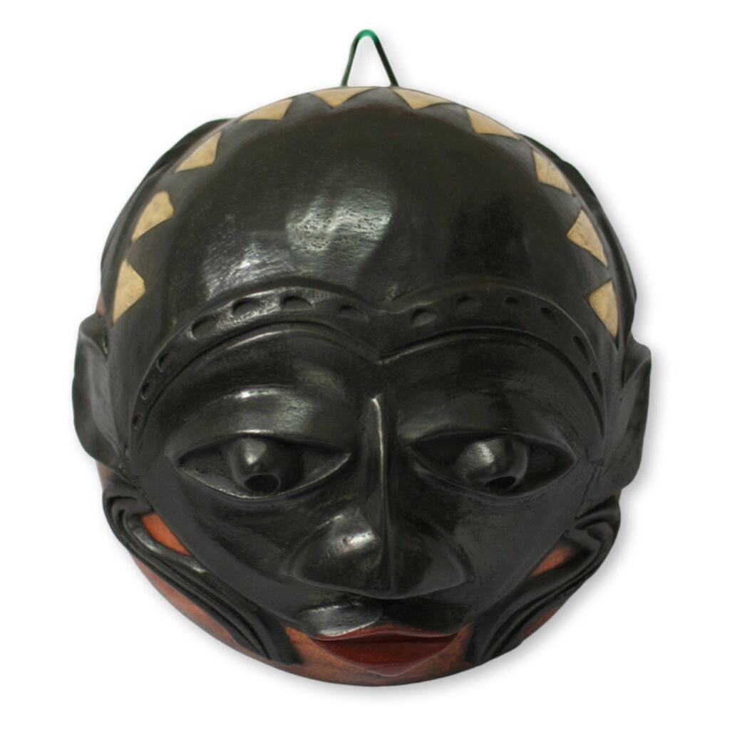 Chieftain Mask Handmade Chieftain African Calabash Mask (Ghana) - Overstock - 25571545