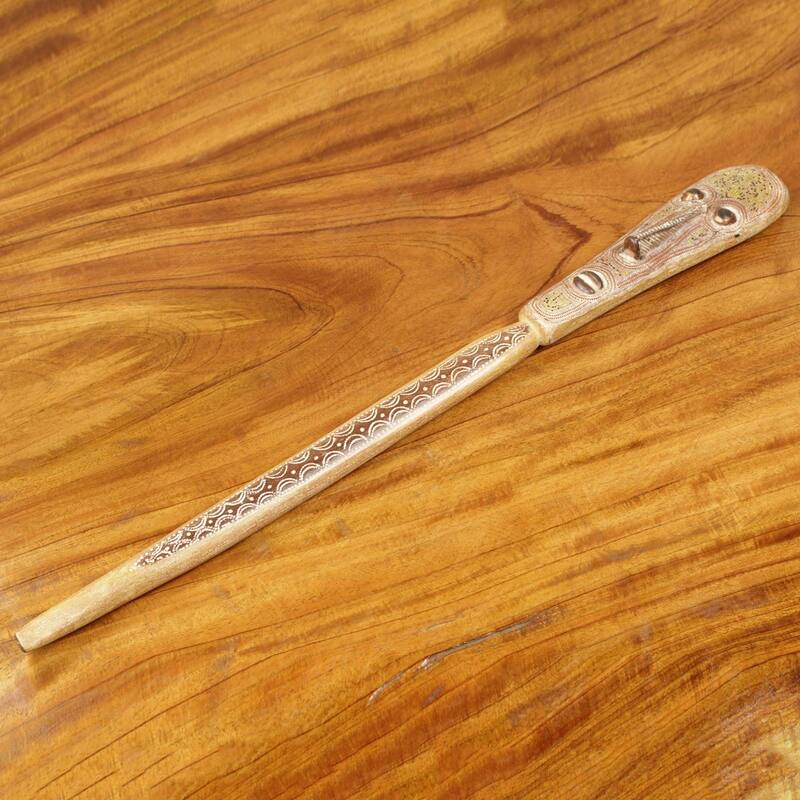 Handmade Banku Cook Beaded African Wood Mask (Ghana)