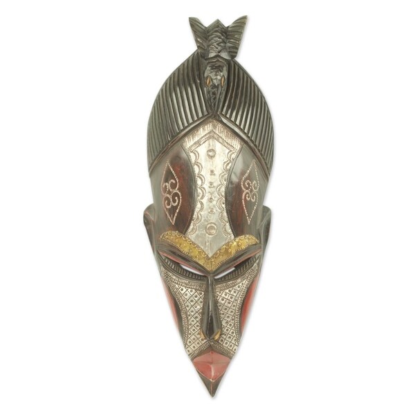 Handmade The Earth Is Potent African Wood Mask (Ghana)