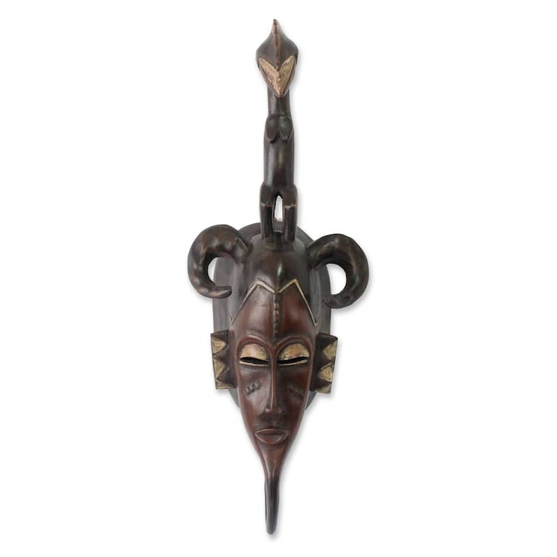 Handmade Gentle Ivoirian Person African Mask (Ghana)