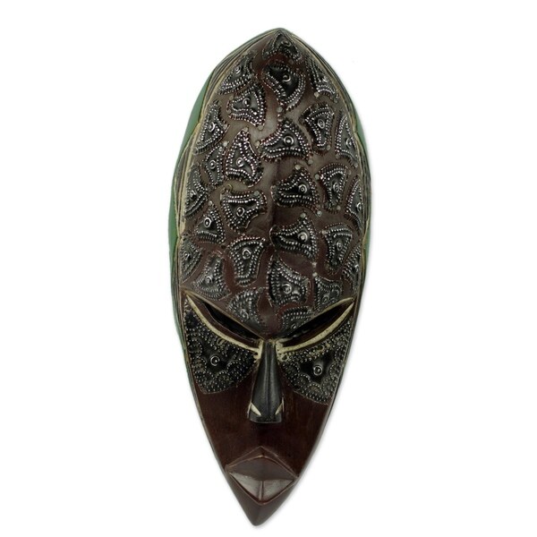Handmade Ghost African Wood Mask (Ghana)