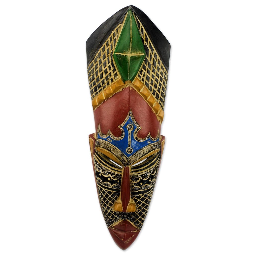 Handmade Gratitude African Wood Mask (Ghana)