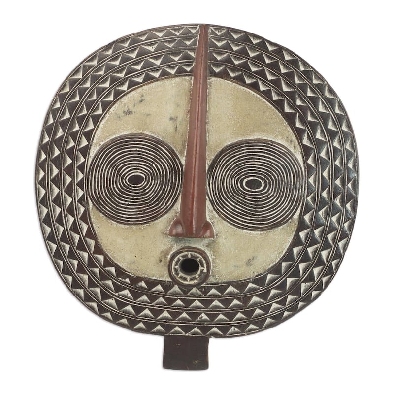 Handmade Sun Dancer African Wood Mask (Ghana)