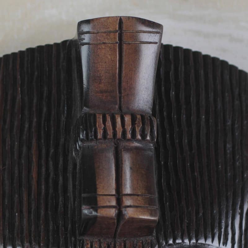 Handmade Laughing Happily African Ebony Wood Mask (Ghana)