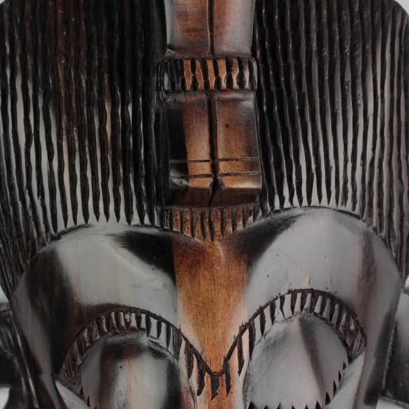 Handmade Laughing Happily African Ebony Wood Mask (Ghana)