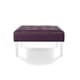 preview thumbnail 14 of 34, Chic Home Remi Square Tufted Faux Leather/Acrylic Ottoman