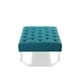 preview thumbnail 17 of 34, Chic Home Remi Square Tufted Faux Leather/Acrylic Ottoman Aqua