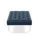 preview thumbnail 22 of 34, Chic Home Remi Square Tufted Faux Leather/Acrylic Ottoman Navy