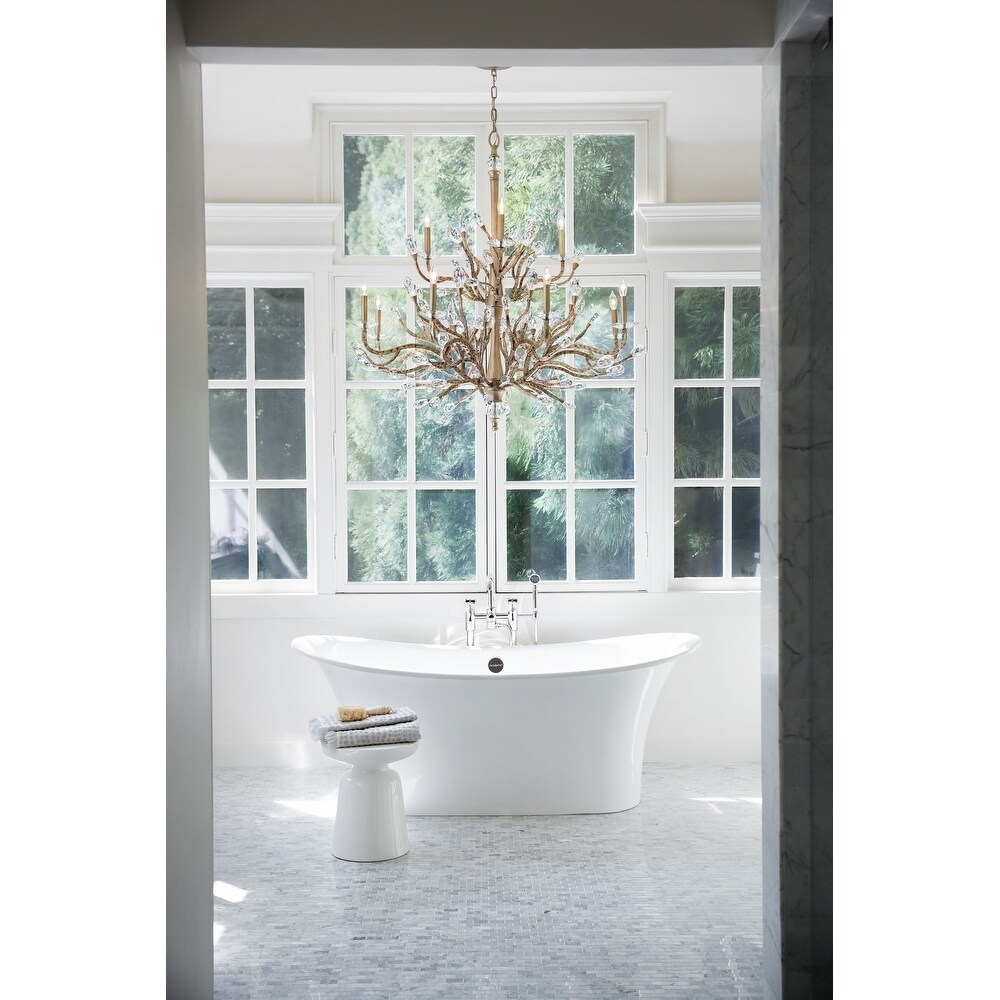 Fredrick Ramond Eve 12-Light Chandelier in Champagne Gold - Chandeliers For Bedrooms by Overstock.com