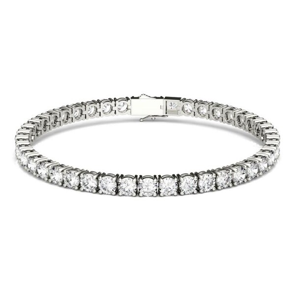 Moissanite By Charles Colvard 14k White Gold 9 89 Dew Round Moissanite By Charles Colvard 14k White Gold 9 89 Dew Round Tennis Bracelet