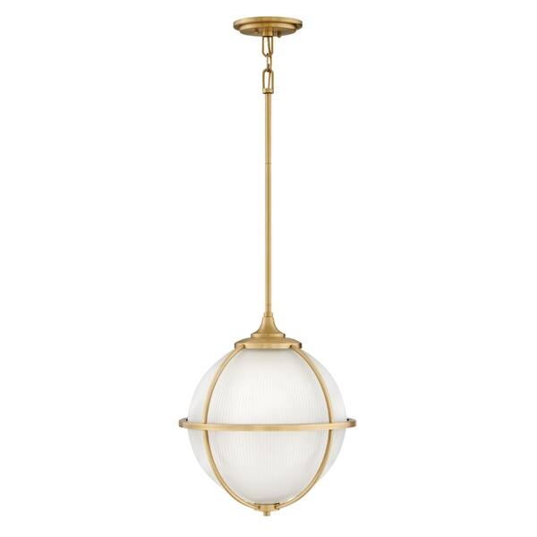 slide 1 of 1, Hinkley Odeon 3-Light Pendant in Satin Brass