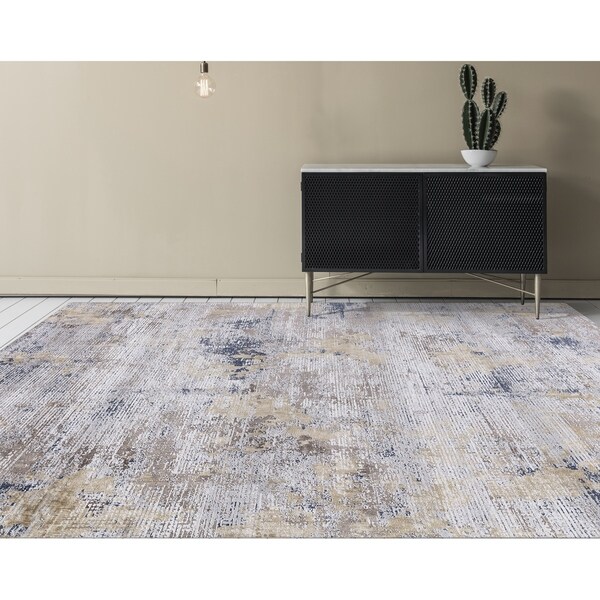 Shop Aspen Abstract Gold Viscose/ Polyester Area Rug 8'6" x 11'6