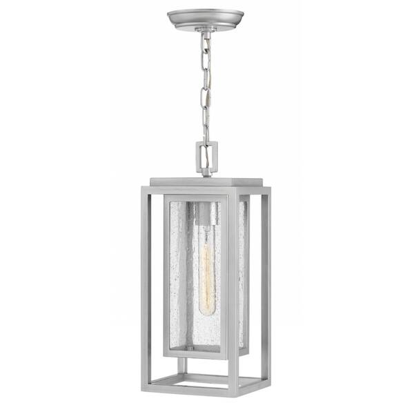 slide 1 of 1, Hinkley Republic 1-Light Outdoor Pendant in Satin Nickel