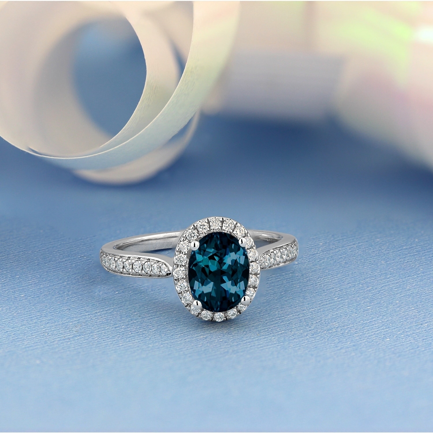 DV Jewels Blue Quartz Gemstone Bar Ring
