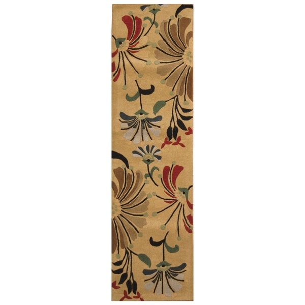 Handmade Tibetan Wool Rug (India) - 2'2 x 8'