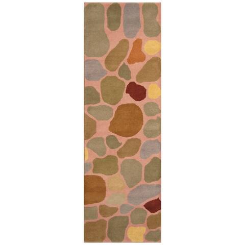 Handmade One-of-a-Kind Tibetan Wool Rug (India) - 2'7 x 8'