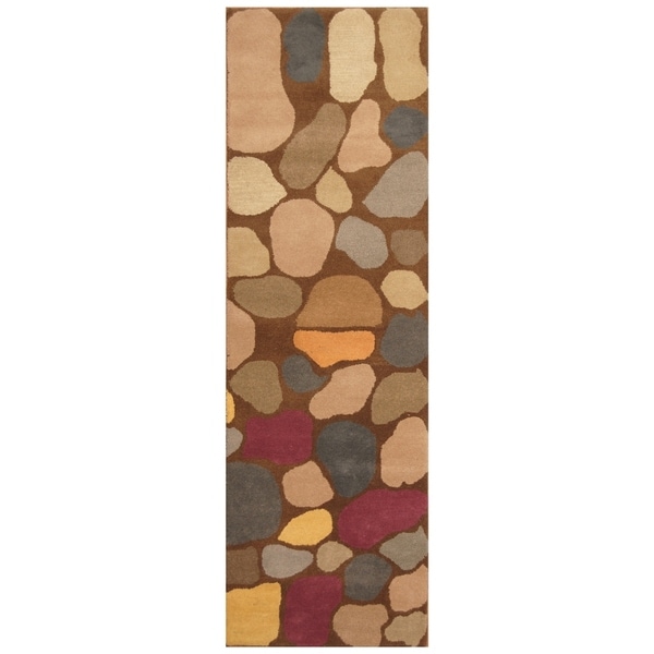 Handmade One-of-a-Kind Tibetan Wool Rug (India) - 2'6 x 8'. Opens flyout.