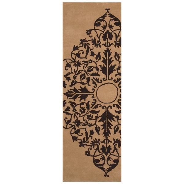 Handmade One-of-a-Kind Tibetan Wool Rug (India) - 2'7 x 8'. Opens flyout.