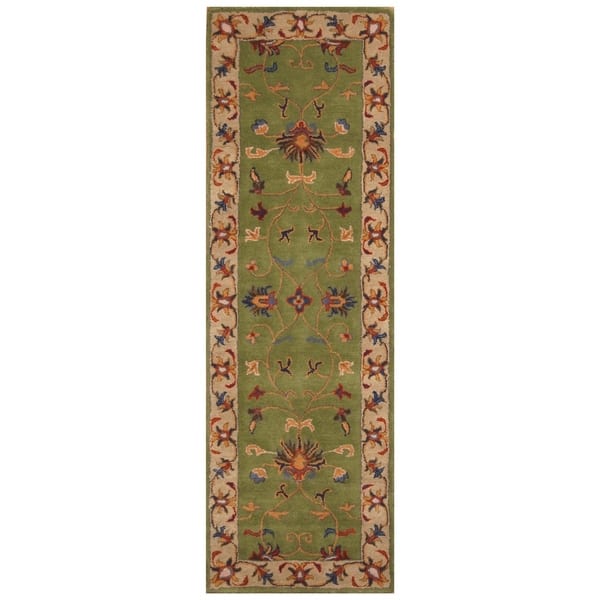 slide 1 of 3, Handmade One-of-a-Kind Wool Runner (India) - 2'7 x 8'