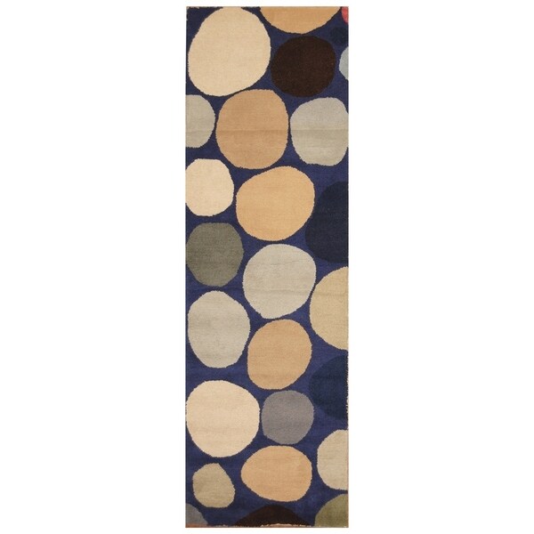 Handmade Tibetan Wool Rug (India) - 2'6 x 8'