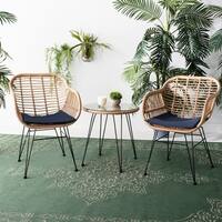 Safavieh Outdoor Living Alton 3Pc Lounge Set -Brown/Navy
