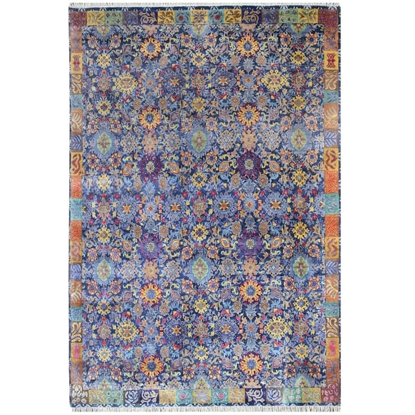 Handmade Herat Oriental Indo Hand-knotted Khotan Wool Rug (8'2 x 10'2) - 8' x 10'2"