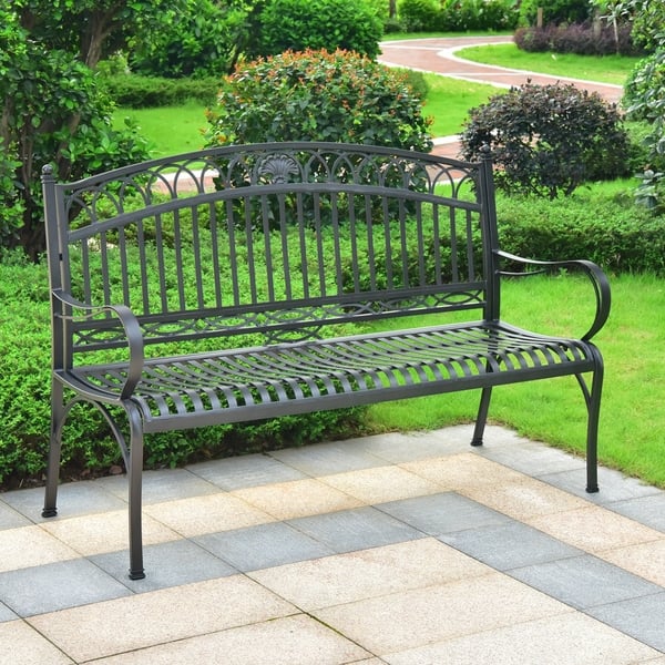 Shop Segovia Iron 3 Seater Garden Bench Free Shipping Today