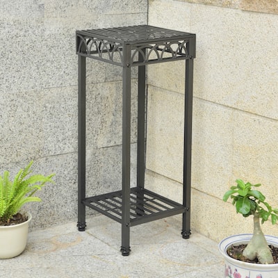 Segovia 2-Tier Iron Indoor/Outdoor Plant Stand