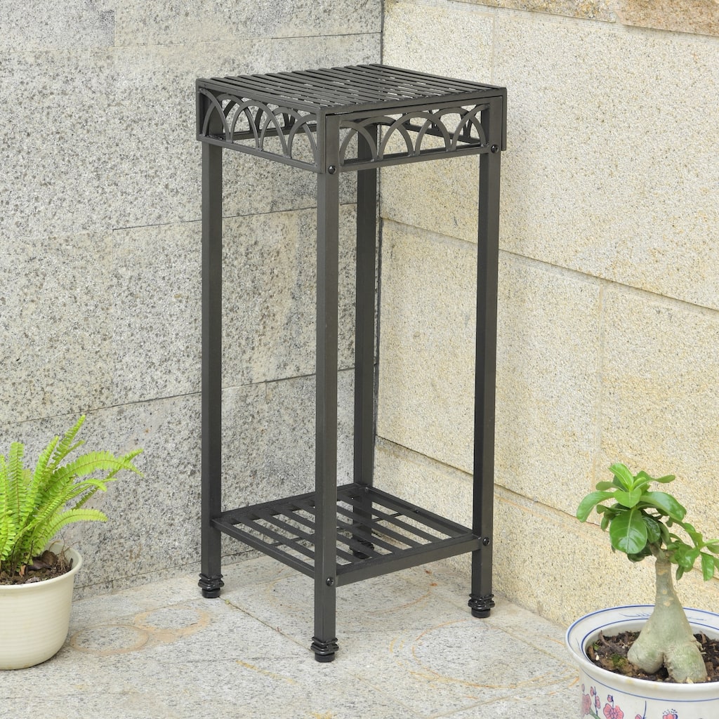 Segovia 2-Tier Iron Indoor/Outdoor Plant Stand