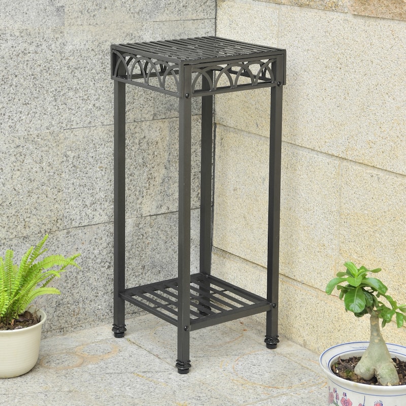 Segovia 2-Tier Iron Indoor/Outdoor Plant Stand