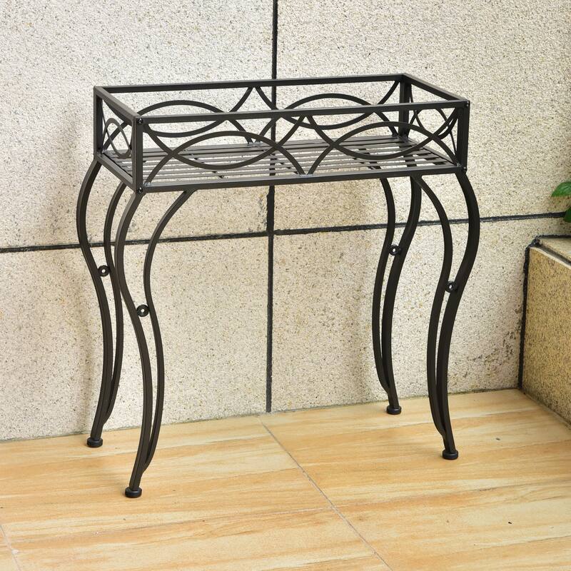 Segovia Iron Rectangular Indoor/Outdoor Plant Stand