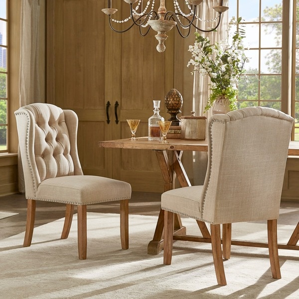 wingback nailhead dining chair