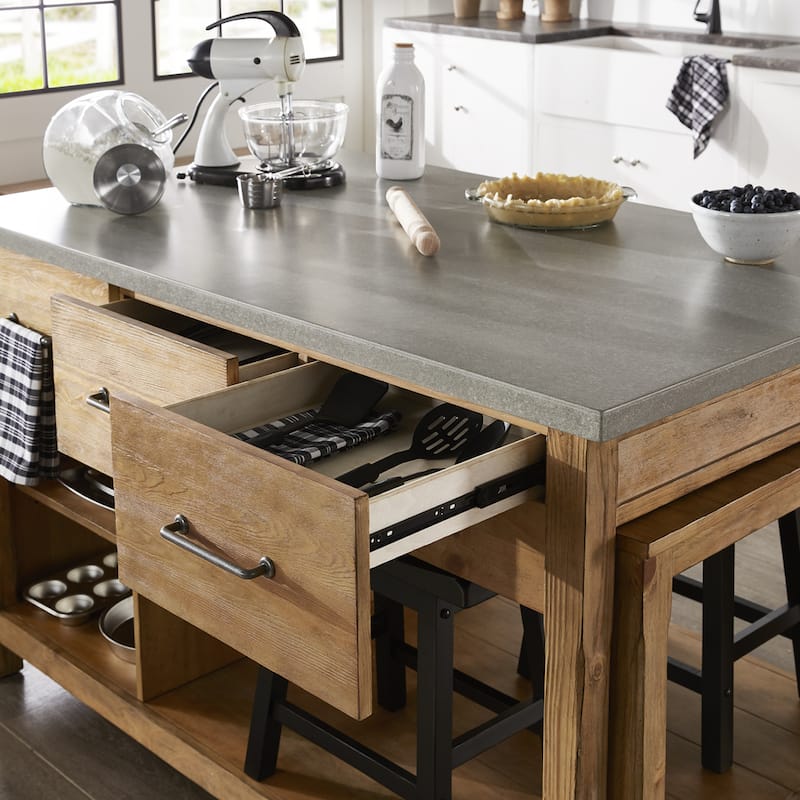 Tali Reclaimed Look Extendable Kitchen Island by iNSPIRE Q Classic
