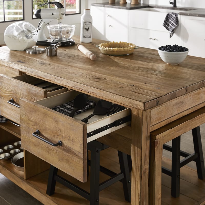 Tali Reclaimed Look Extendable Kitchen Island by iNSPIRE Q Classic