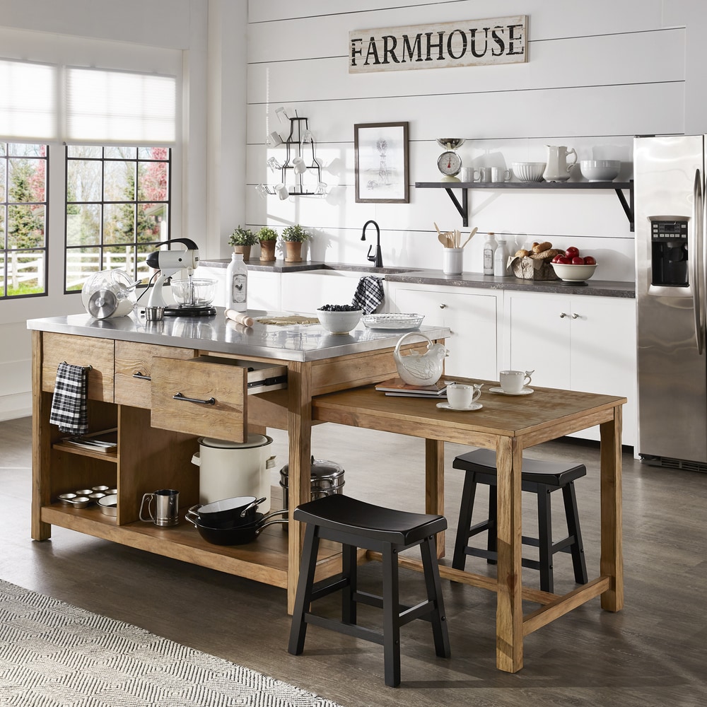 Tali Reclaimed Look Extendable Kitchen Island by iNSPIRE Q Classic ...