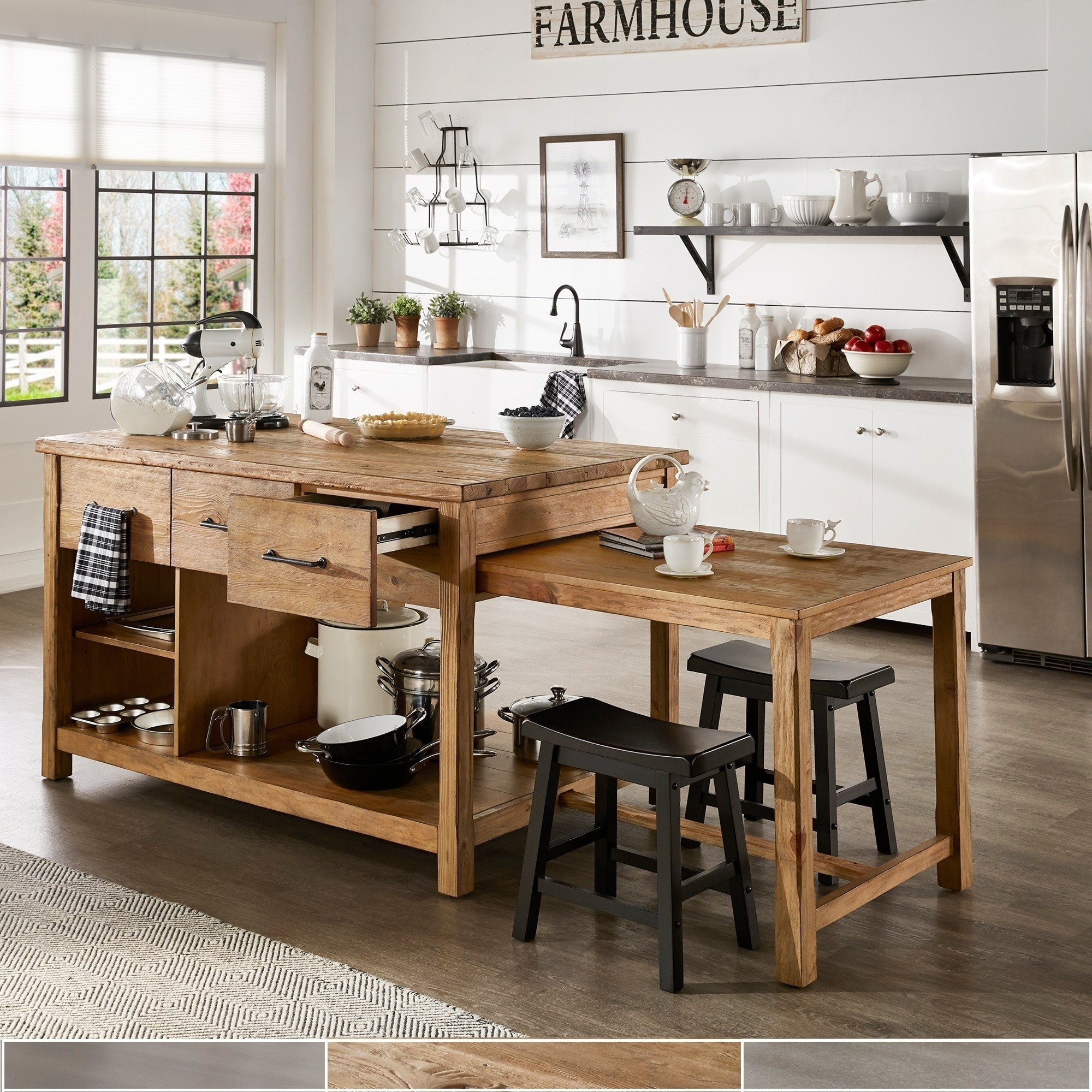 Tali Reclaimed Wood Extendable Kitchen Island By Inspire Q Classic On Sale Overstock 25576038