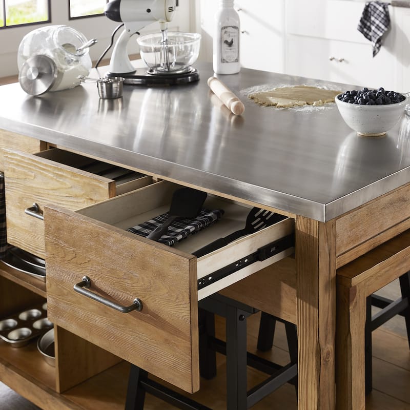 Tali Reclaimed Look Extendable Kitchen Island by iNSPIRE Q Classic
