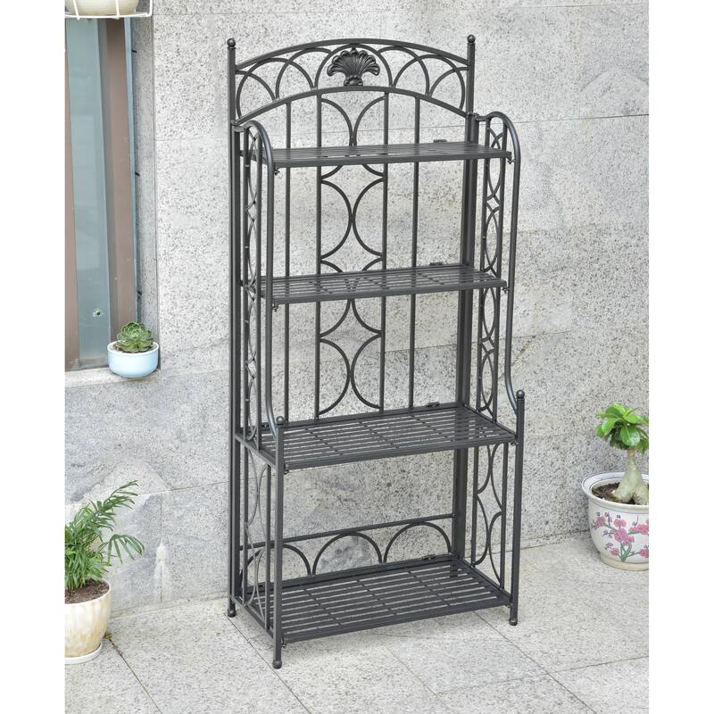 International Caravan Segovia 4-Tier Iron Folding Bakers Rack