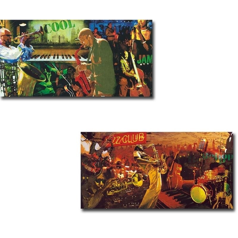Cool Jazz  Bebop by Tyler Burke 2-piece Gallery Wrapped Canvas Giclee Art  Set (Ready to Hang) Bed Bath  Beyond 25576049